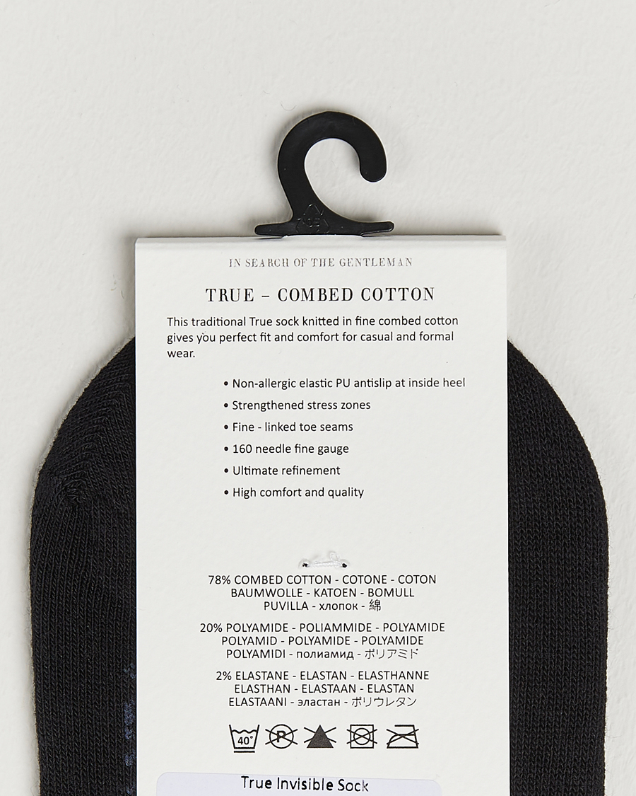 Herre | Undertøy | Amanda Christensen | 3-Pack True Cotton Invisible Socks Black