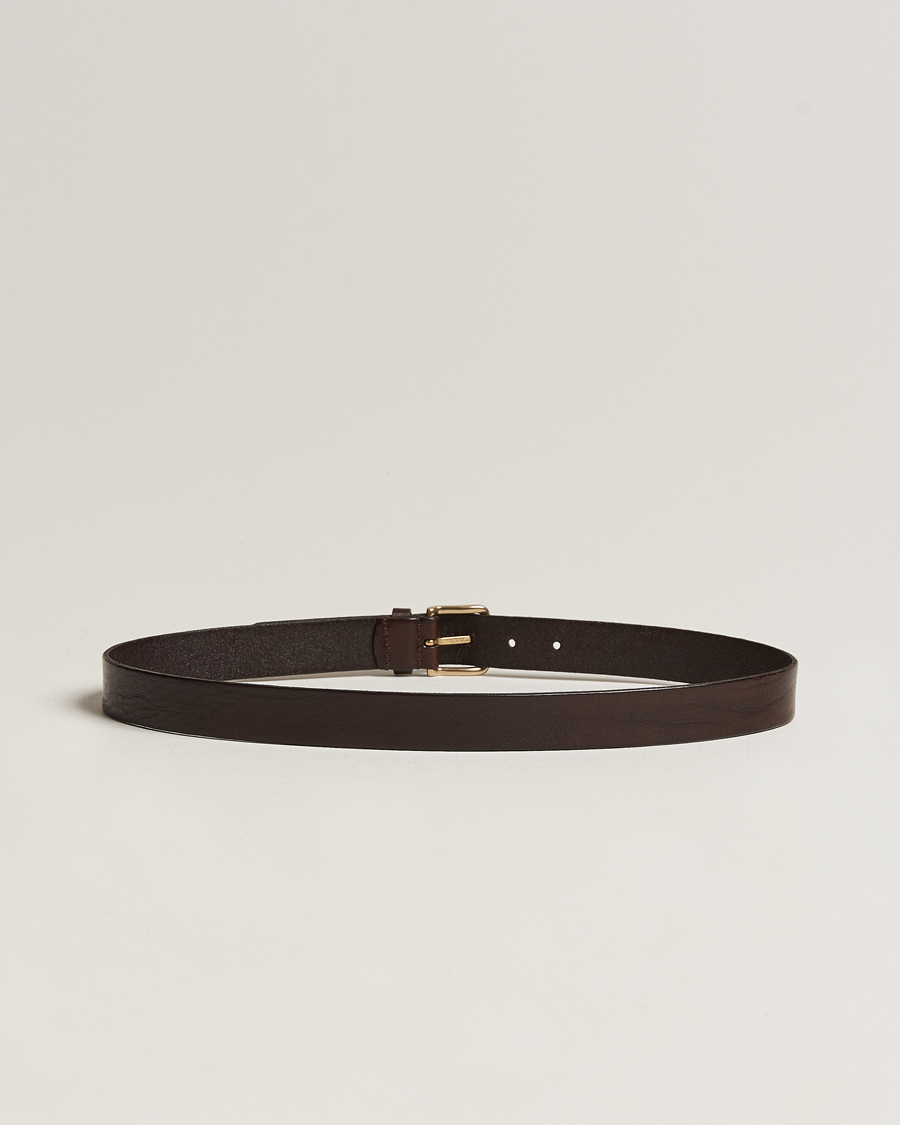 Herre | Italian Department | Anderson's | Leather Belt 3 cm Dark Brown