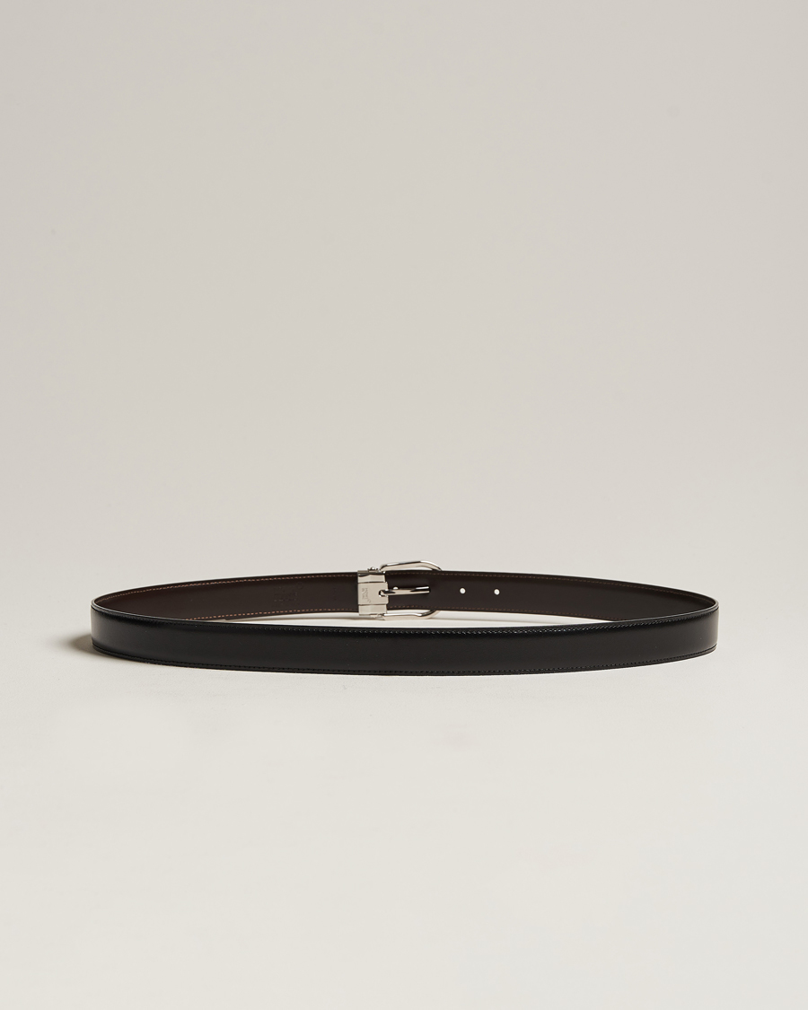 Herre | Belter | Montblanc | Reversible Horseshoe Buckle 30mm Belt Black/Brown