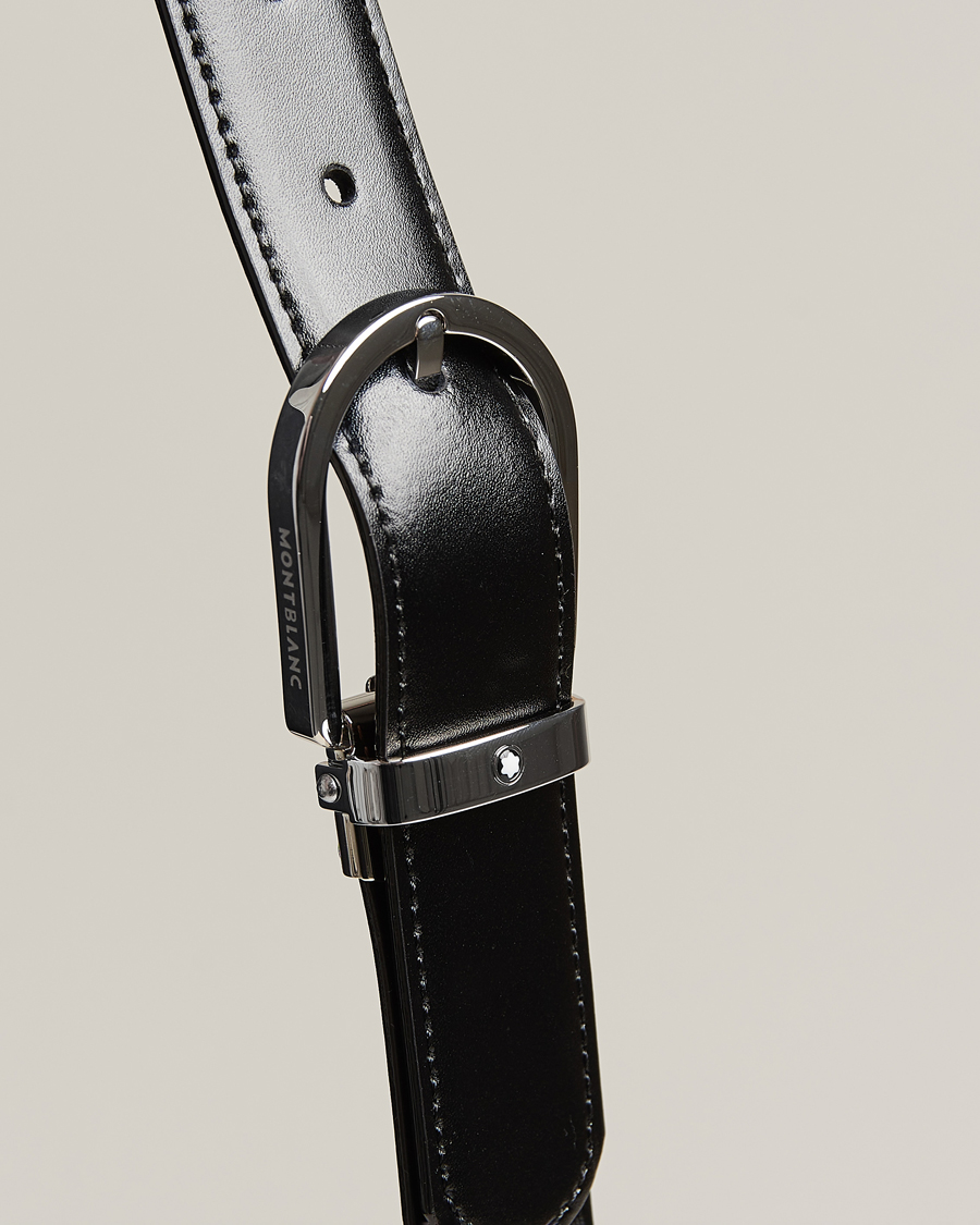 Herre | Belter | Montblanc | Reversible Horseshoe Buckle 30mm Belt  Black/Brown