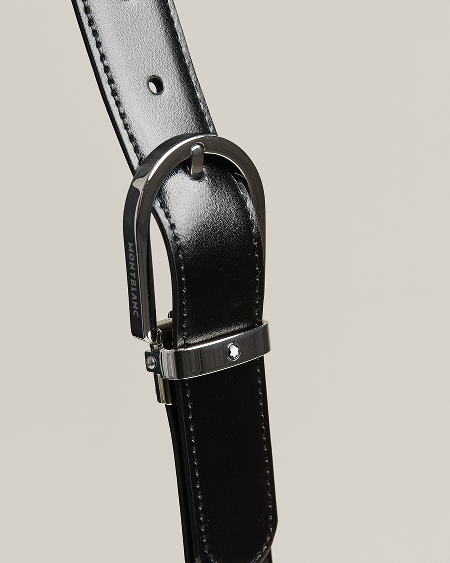 Herre | Belter | Montblanc | Reversible Horseshoe Buckle 30mm Belt Black/Brown