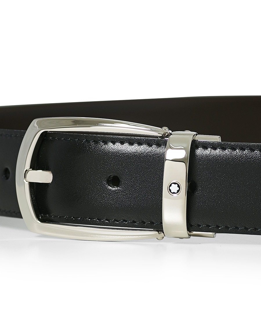 Herre | Belter | Montblanc | Oblong Horseshoe Buckle 30mm Belt Black
