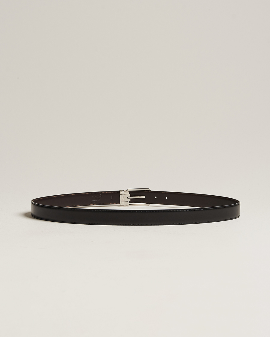Herre | Belter | Montblanc | Reversible Rectangular Buckle 30mm Belt Black/Brown