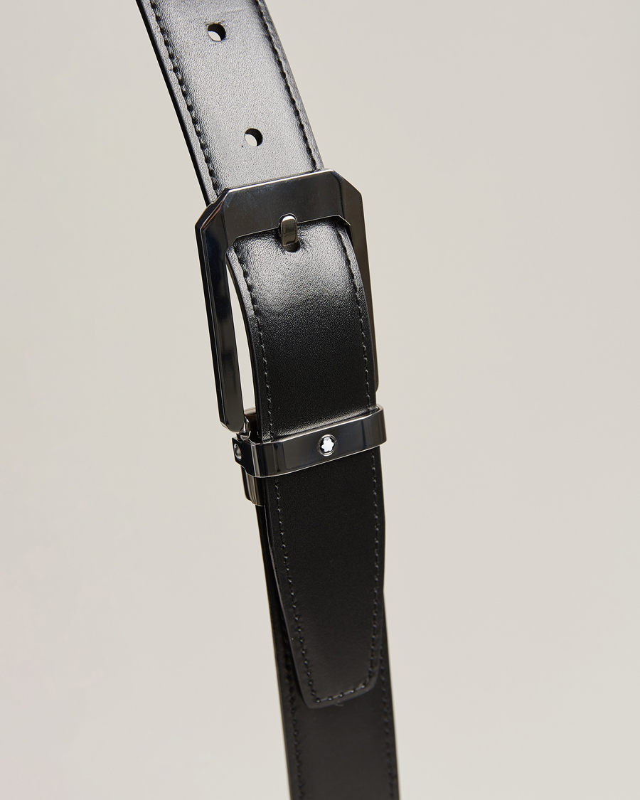 Herre | Montblanc Reversible Rectangular Buckle 30mm Belt Black/Brown | Montblanc | Reversible Rectangular Buckle 30mm Belt Black/Brown