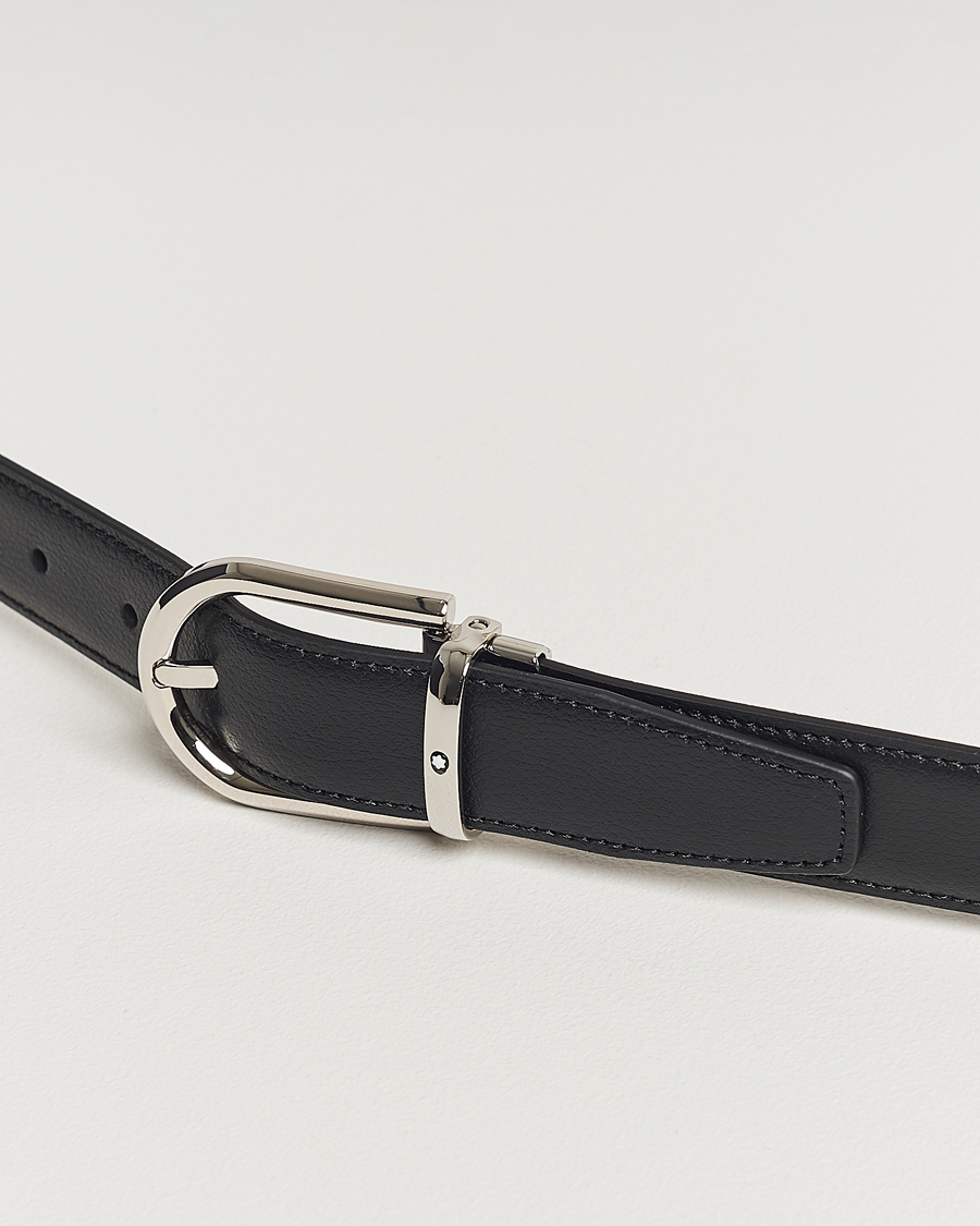 Herre | Belter | Montblanc | Reversible Horseshoe Leather Belt 30mm Blue/Black Grain