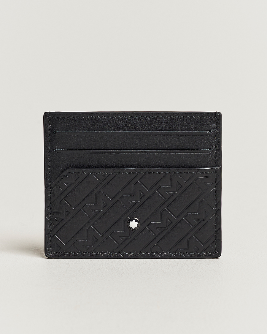 Herre | Montblanc M Gram Card Holder 6cc Black Leather | Montblanc | M Gram Card Holder 6cc Black Leather