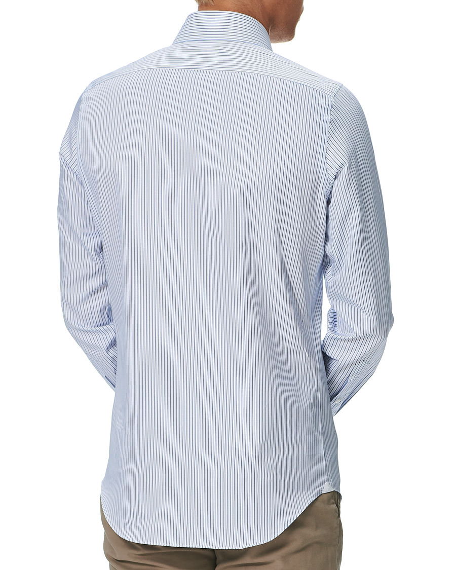 Herre | Skjorter | Finamore Napoli | Milano Slm Fit Striped Poplin Shirt White/Blue