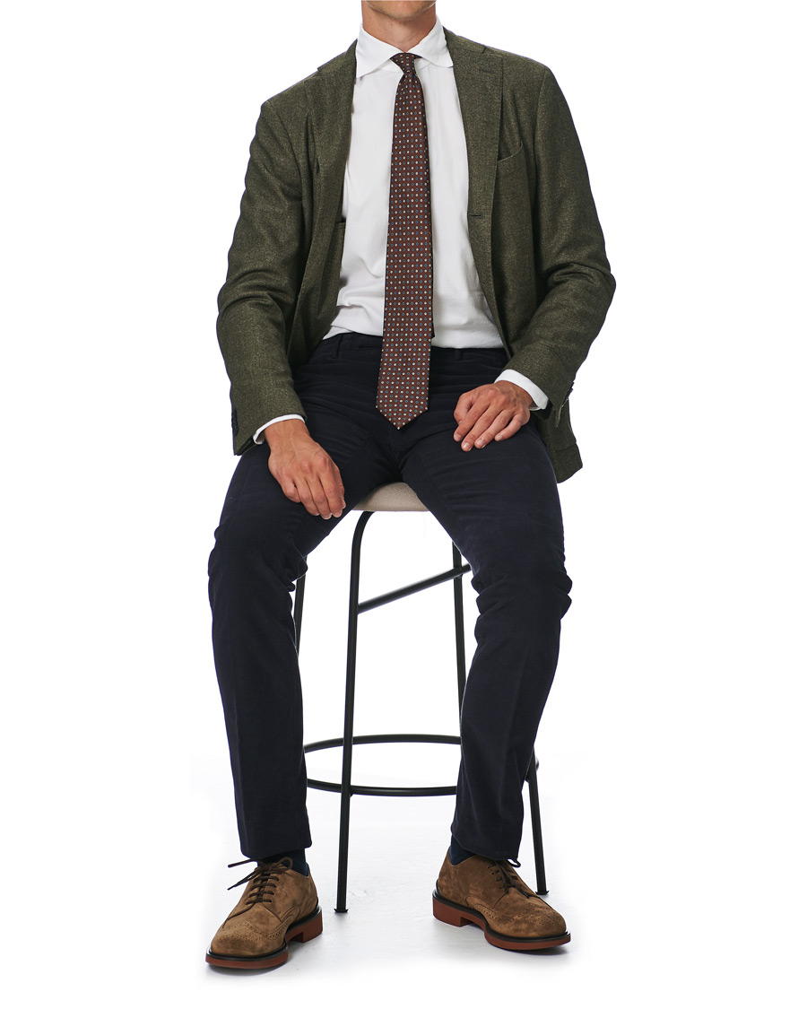 Herre | Skjorter | Finamore Napoli | Tokyo Slim Fit Flannel Shirt White