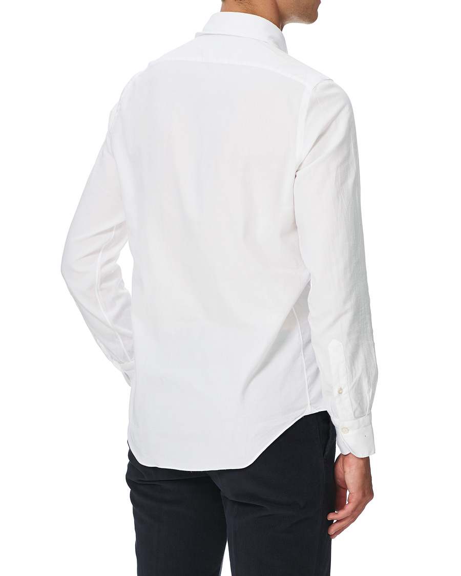 Herre | Skjorter | Finamore Napoli | Tokyo Slim Fit Flannel Shirt White