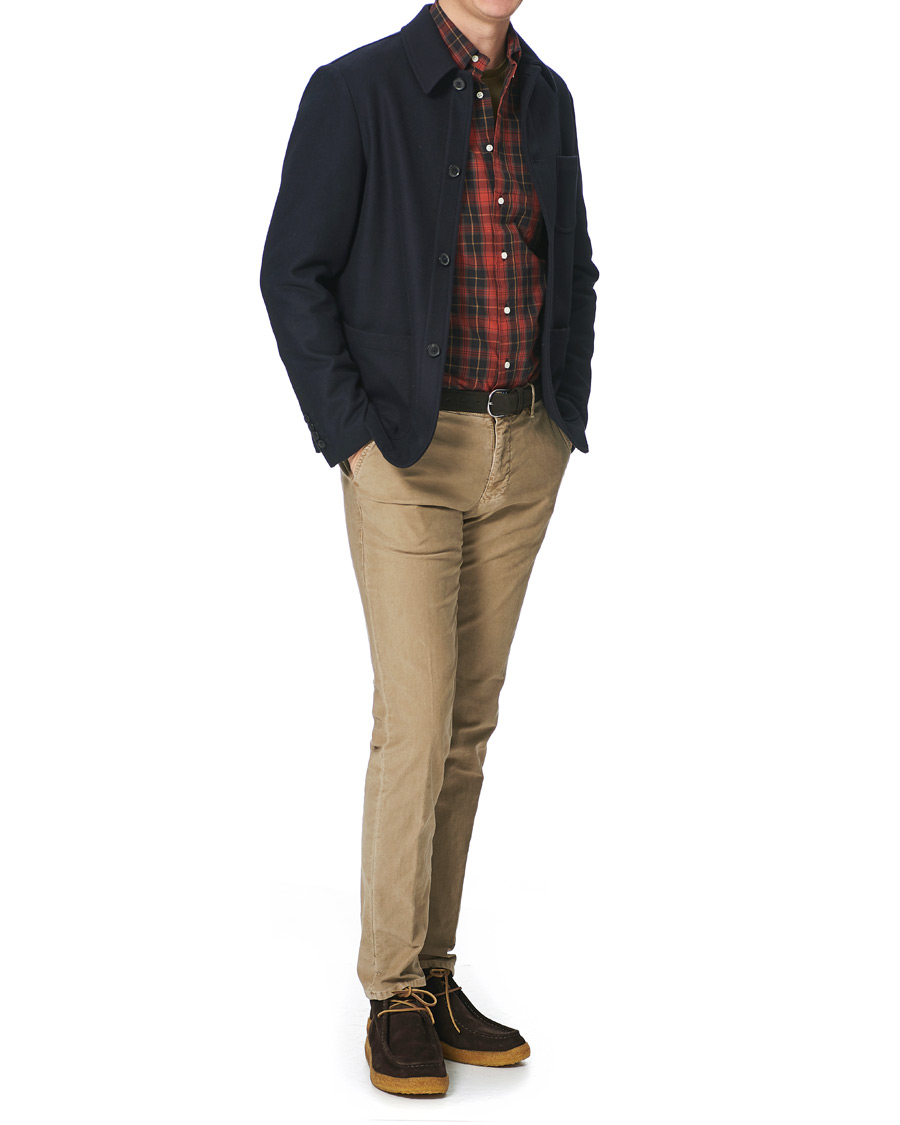 Herre | Skjorter | Gitman Vintage | Button Down Beefy Plaid Shirt Black/Red