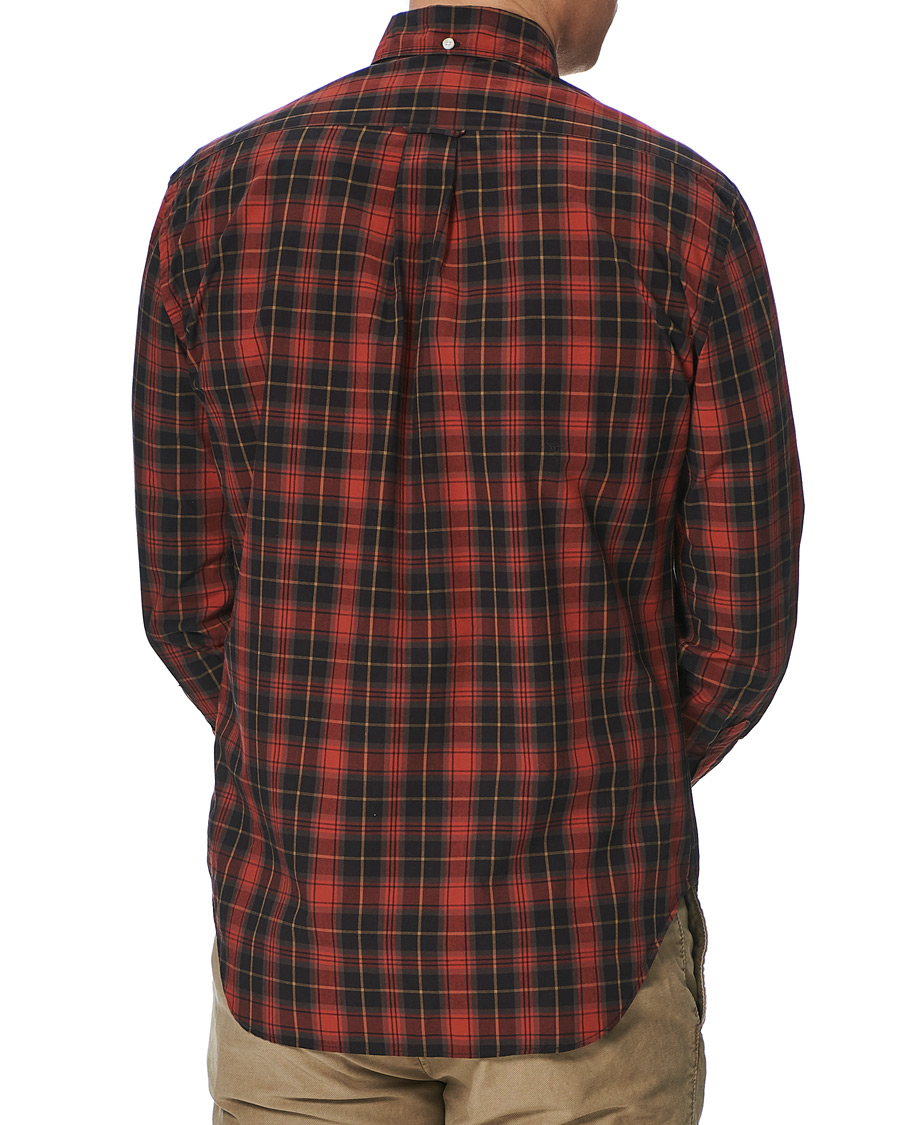 Herre | Skjorter | Gitman Vintage | Button Down Beefy Plaid Shirt Black/Red