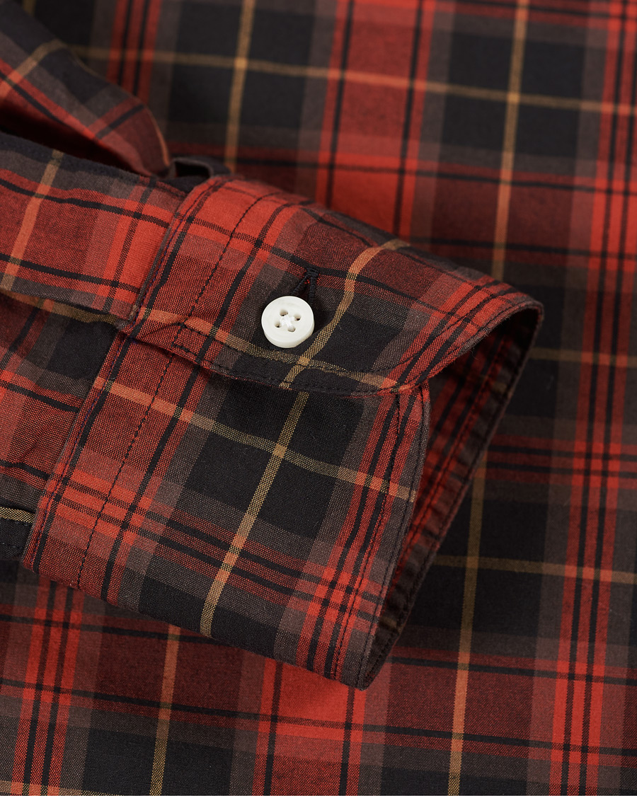Herre | Skjorter | Gitman Vintage | Button Down Beefy Plaid Shirt Black/Red