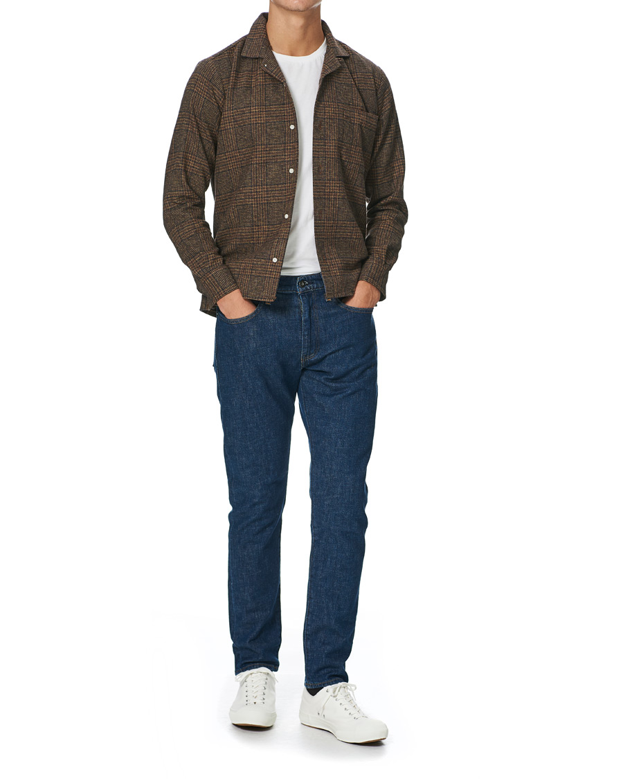 Herre | Skjorter | Gitman Vintage | Camp Collar Tweed Check Shirt Brown