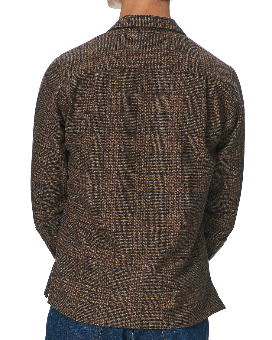 Herre | Skjorter | Gitman Vintage | Camp Collar Tweed Check Shirt Brown