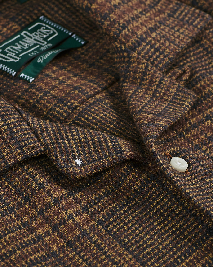 Herre | Skjorter | Gitman Vintage | Camp Collar Tweed Check Shirt Brown