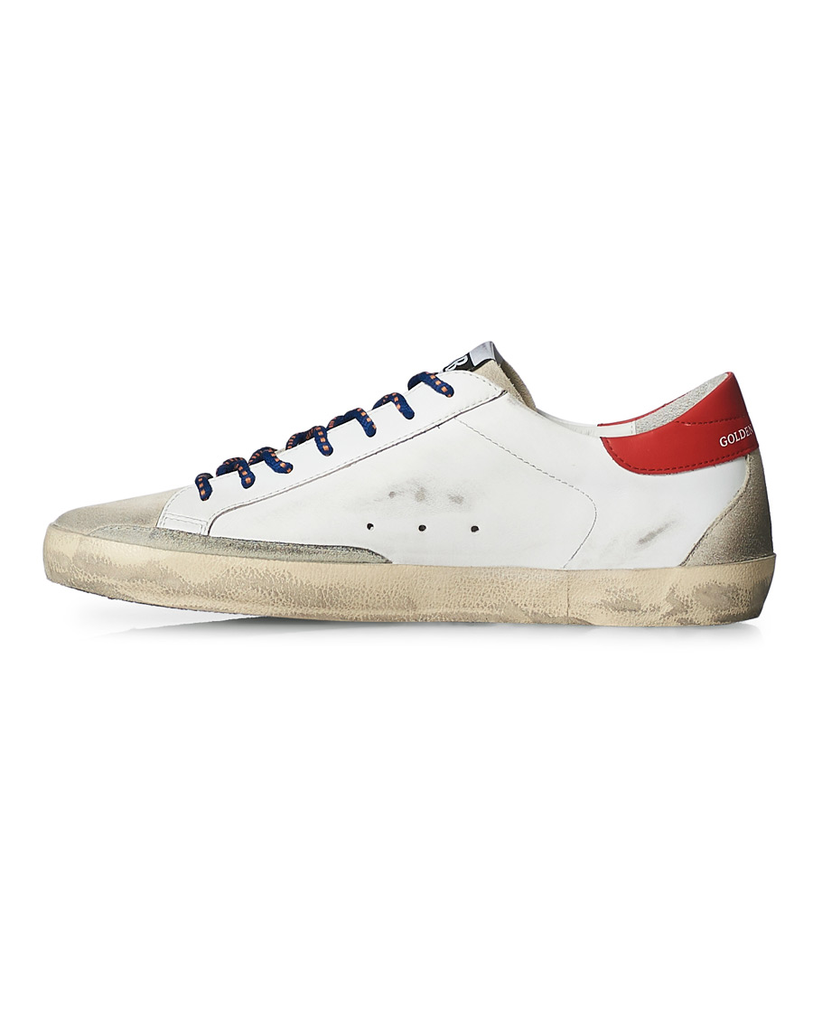 Herre | Golden Goose Deluxe Brand Super-Star Sneaker White/Red | Golden Goose | Deluxe Brand Super-Star Sneaker White/Red
