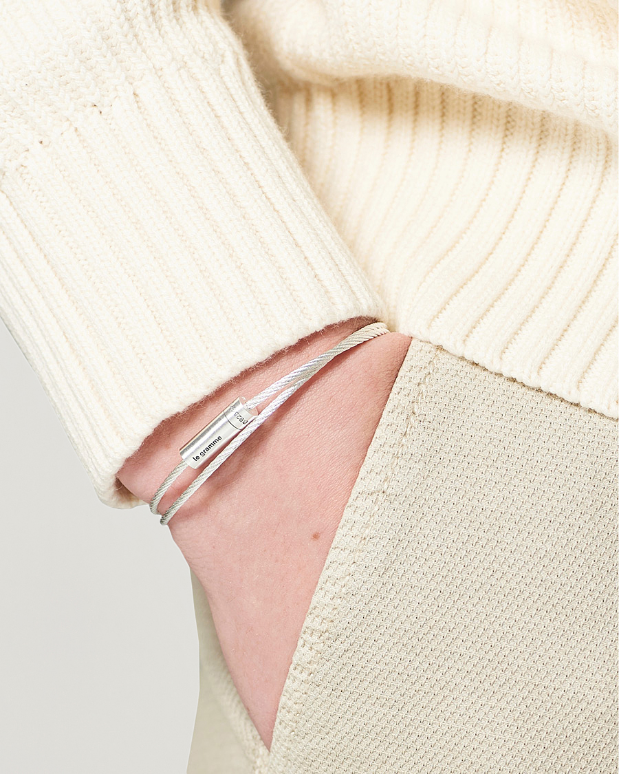 Herre | LE GRAMME Double Cable Bracelet Sterling Silver 9g | LE GRAMME | Double Cable Bracelet Sterling Silver 9g