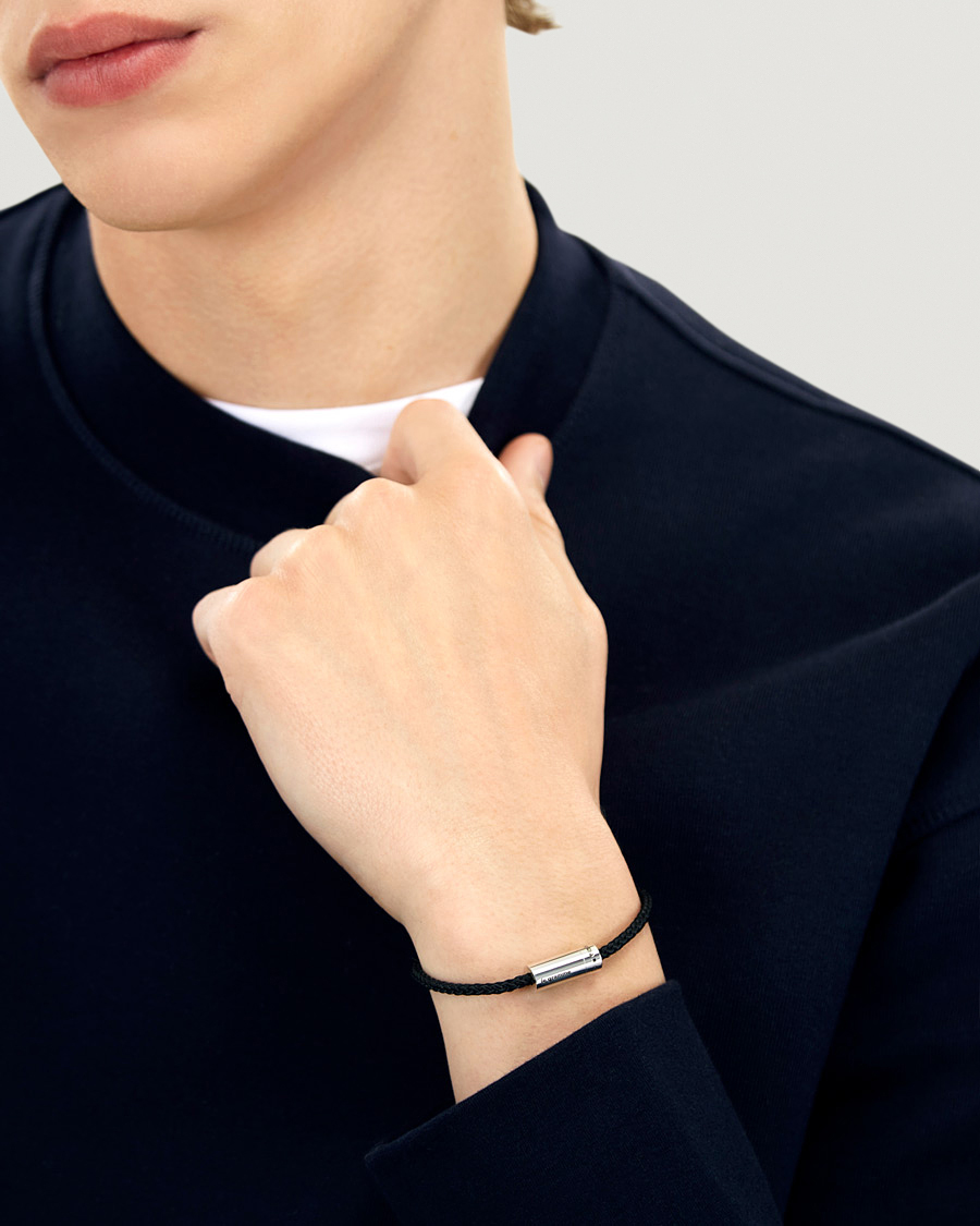 Herre | Luxury Brands | LE GRAMME | Nato Cable Bracelet Black/Sterling Silver 7g