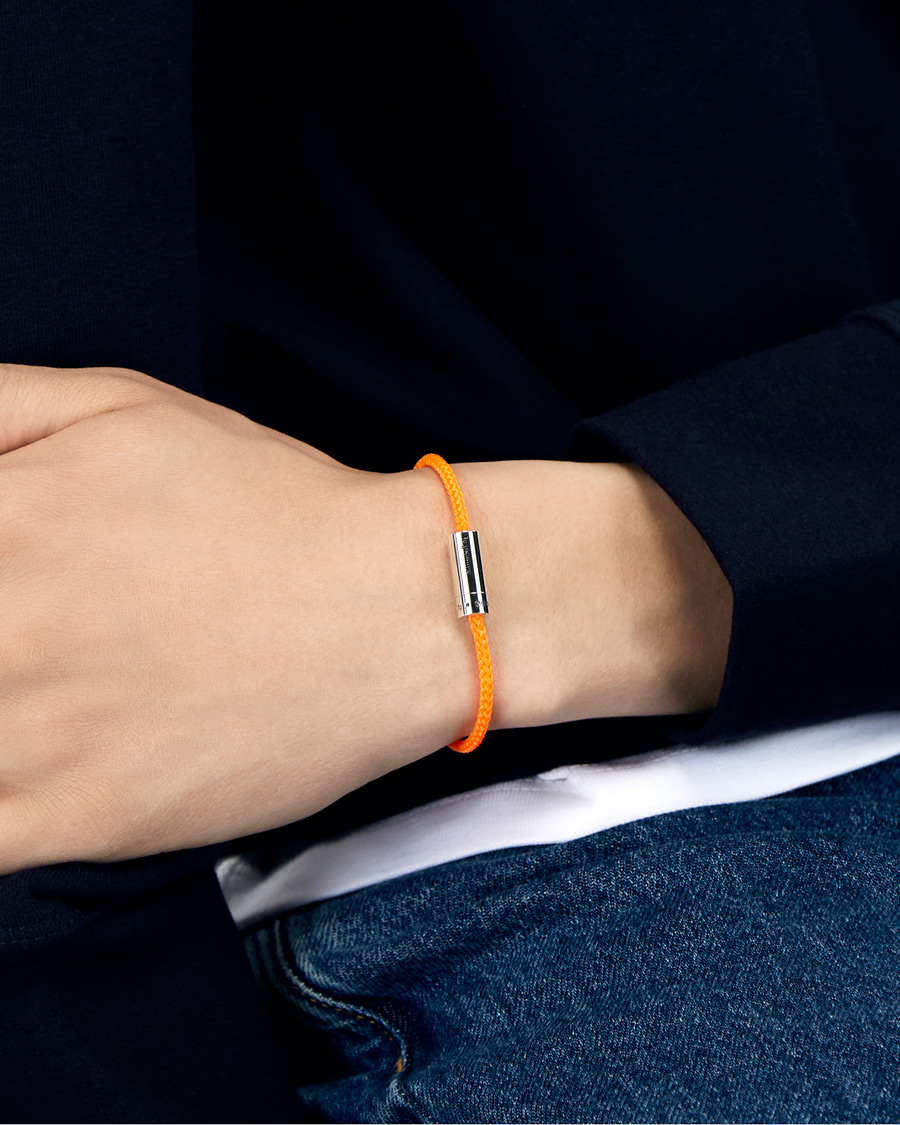 Herre | Avdelinger | LE GRAMME | Nato Cable Bracelet Orange/Sterling Silver 7g