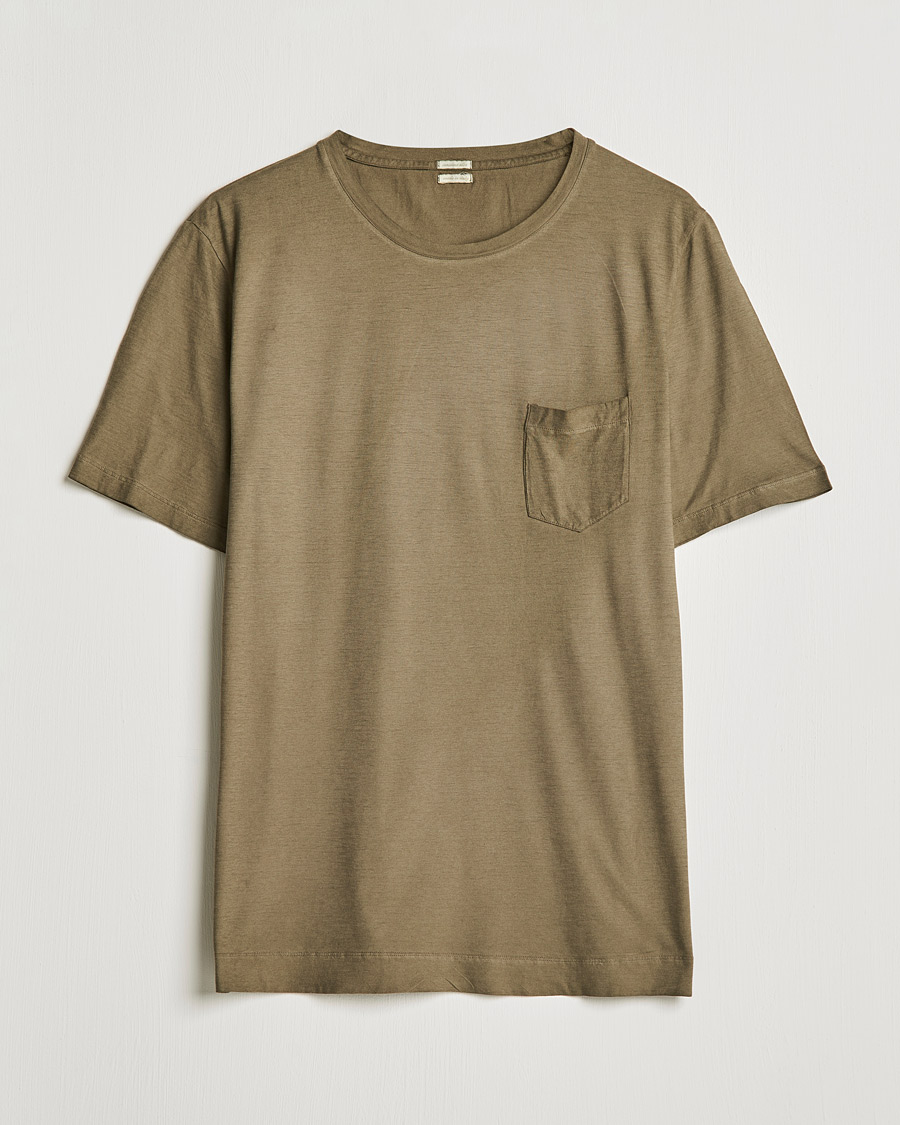 Herre | T-Shirts | Massimo Alba | Panarea Watercolor T-Shirt Military