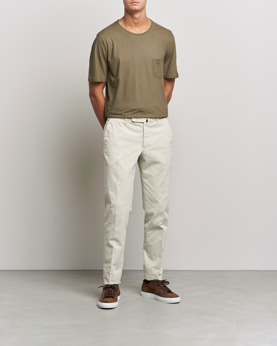 Herre | T-Shirts | Massimo Alba | Panarea Watercolor T-Shirt Military