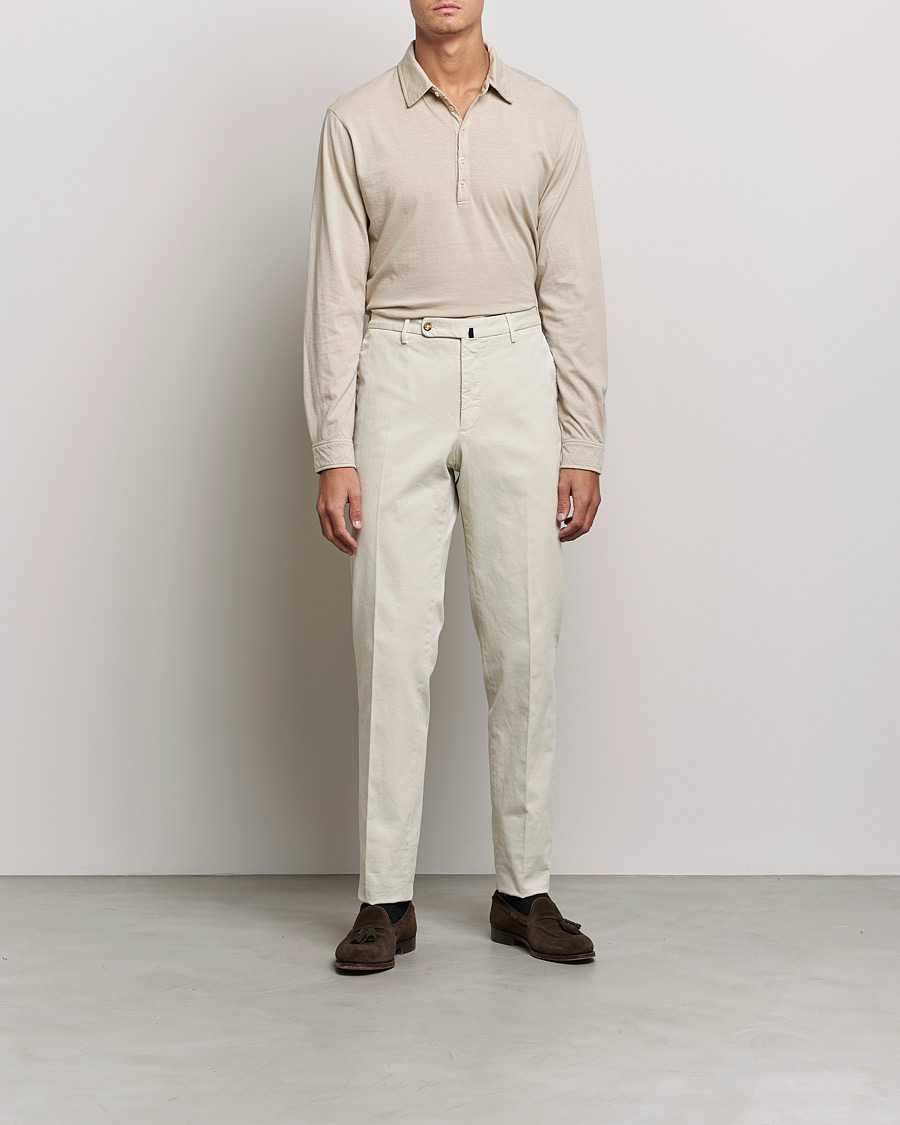 Herre | Gensere | Massimo Alba | Ischia Cotton/Cashmere Polo Light Beige