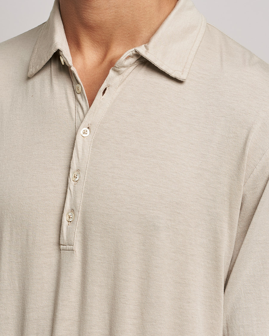 Herre | Gensere | Massimo Alba | Ischia Cotton/Cashmere Polo Light Beige
