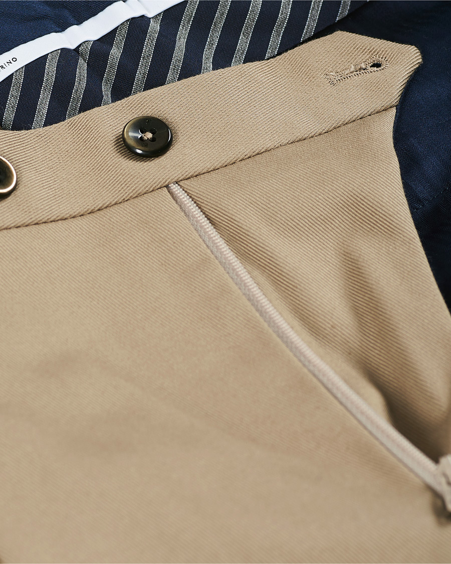 Herre | Bukser | PT01 | Gentleman Fit Pleated Cotton Trousers Beige
