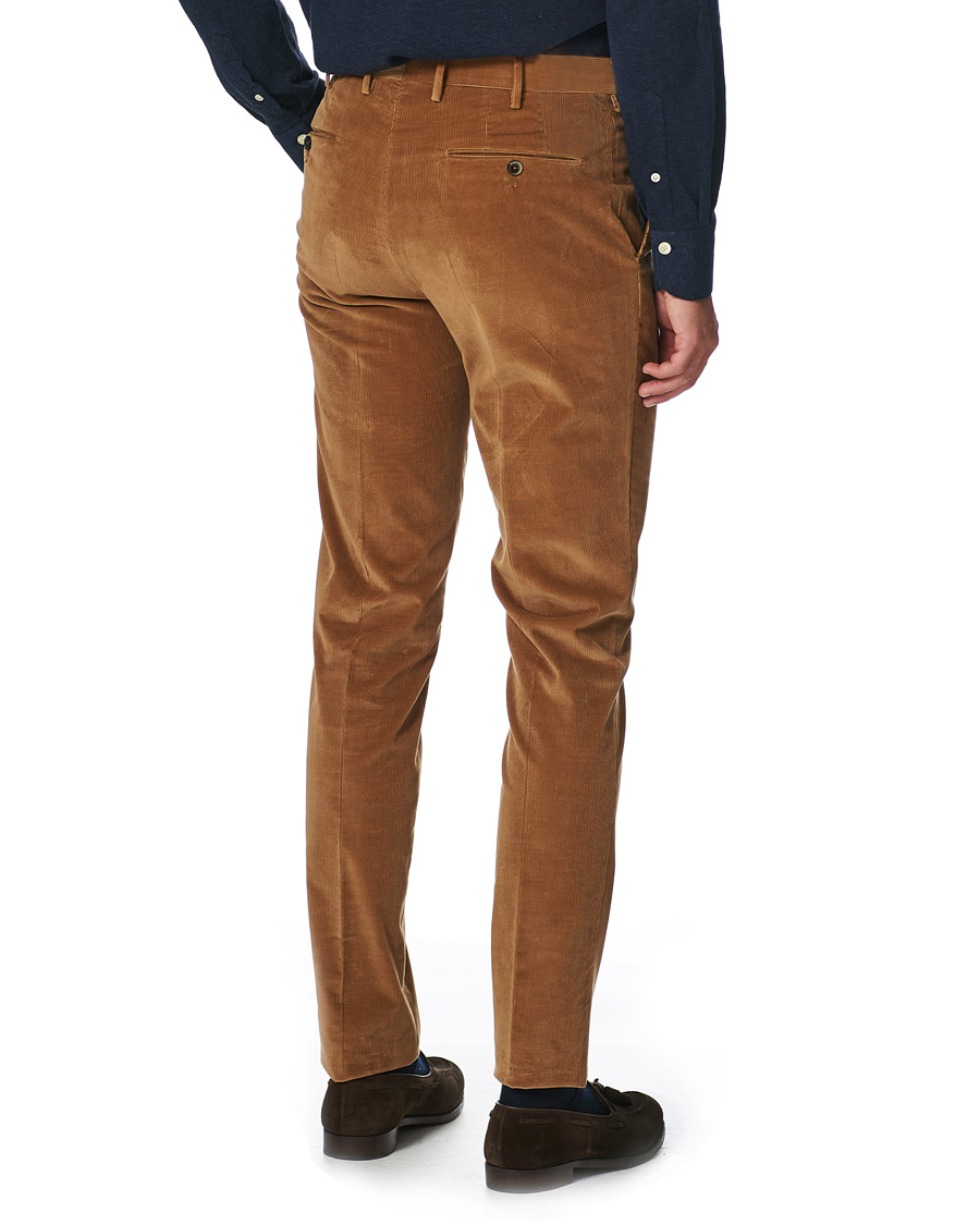 Herre | Bukser | PT01 | Gentleman Fit Pleated Corduroy Trousers Caramel