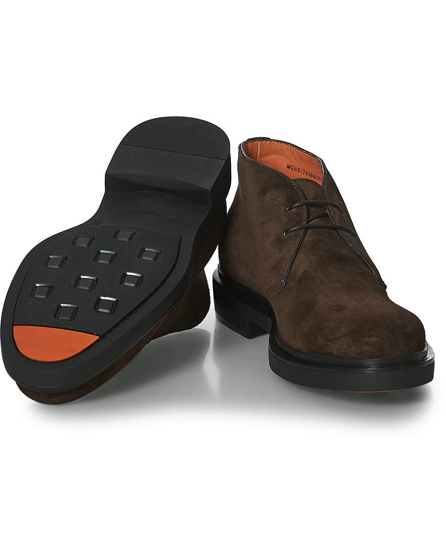 Herre | Santoni Wembley Desert Boot Dark Brown Suede | Santoni | Wembley Desert Boot Dark Brown Suede