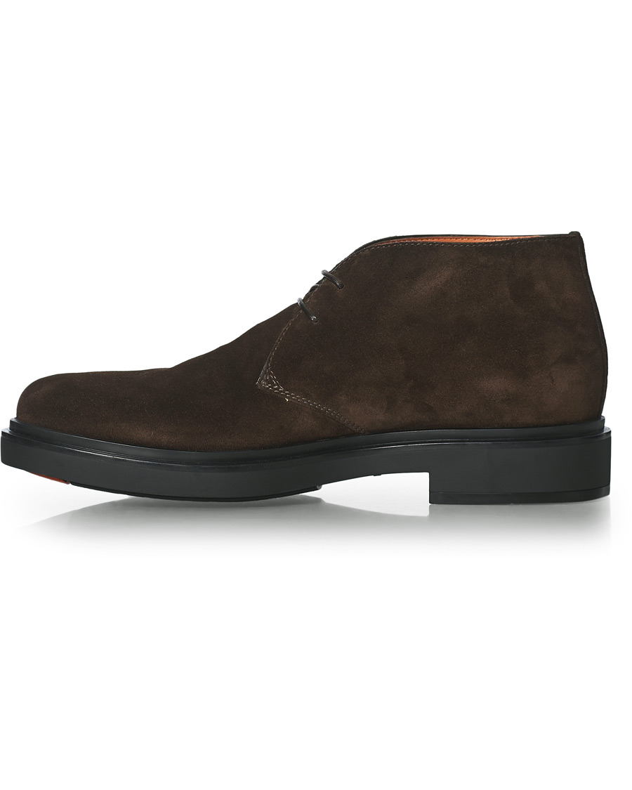 Herre | Santoni Wembley Desert Boot Dark Brown Suede | Santoni | Wembley Desert Boot Dark Brown Suede