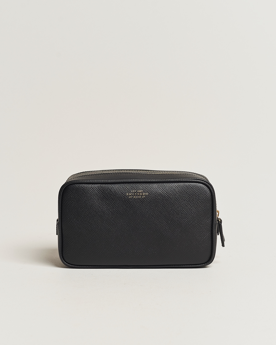Herre | Vesker | Smythson | Panama Double Zip Washbag Black