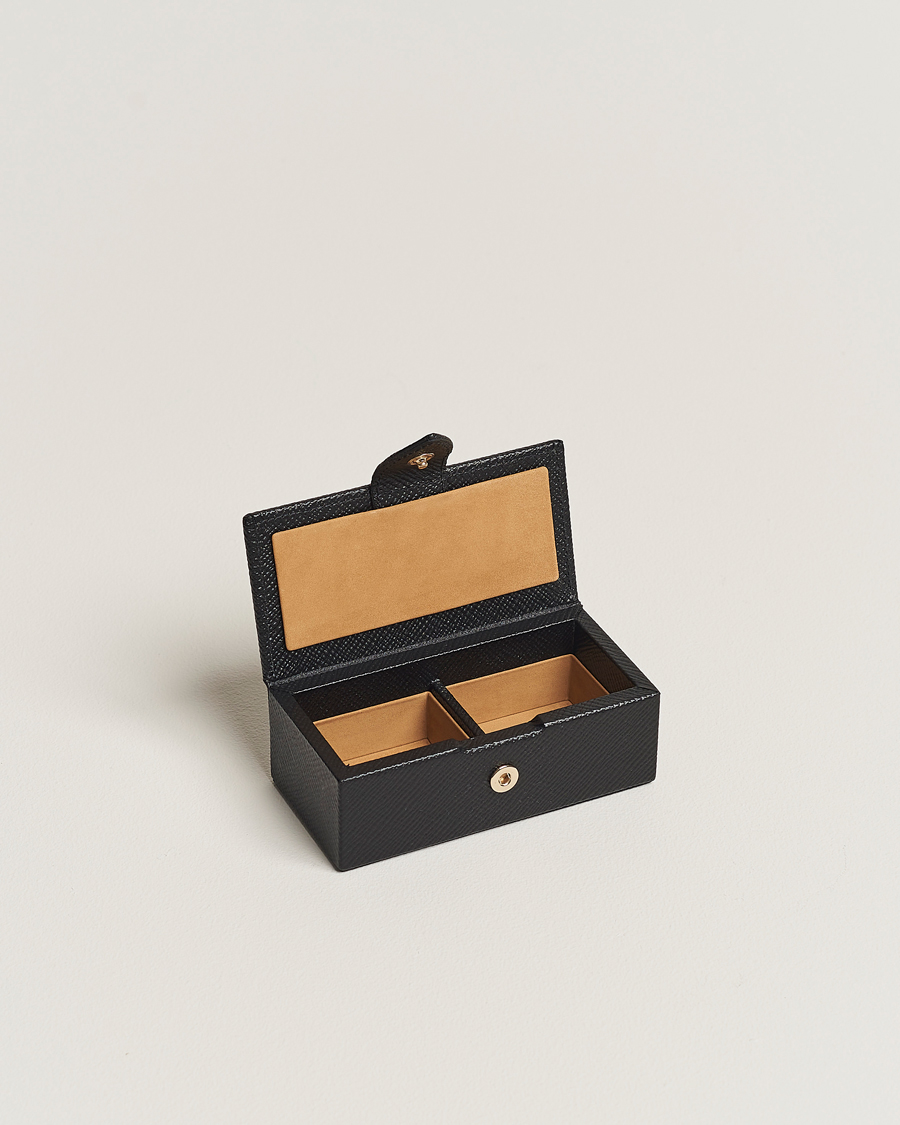 Herre | Til hjemmet | Smythson | Panama Mini Cufflink Box Black