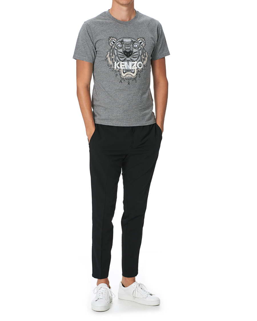 Herre | T-Shirts | KENZO | Icon Tiger Crew Neck Tee Light Grey