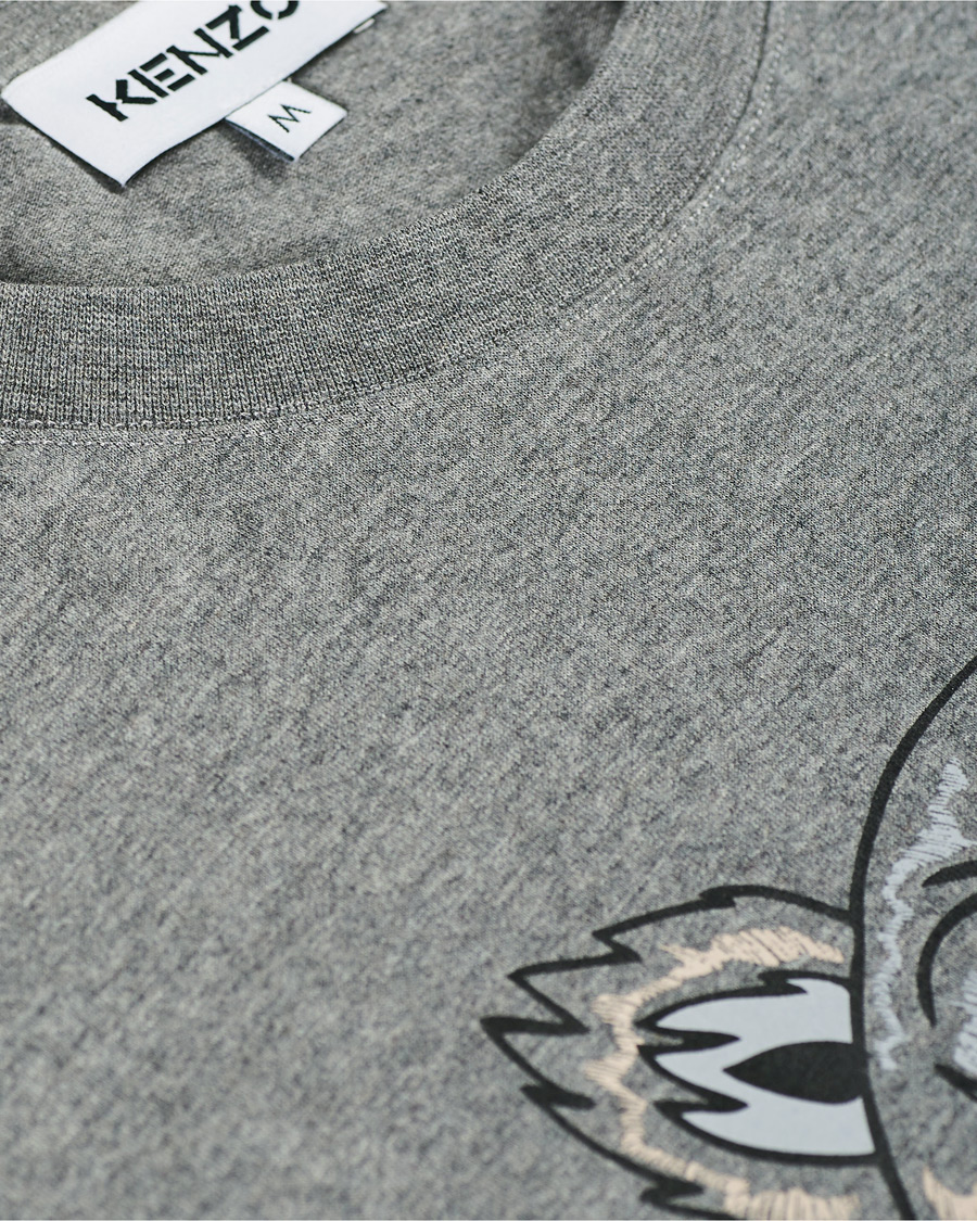Herre | T-Shirts | KENZO | Icon Tiger Crew Neck Tee Light Grey