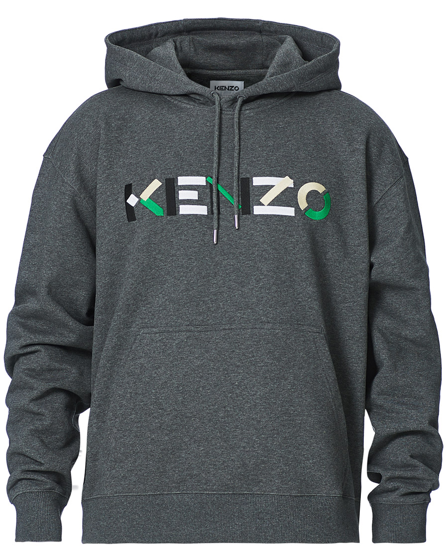 Herre | Gensere | KENZO | Logo Multicolor Oversize Hoodie Grey Heather