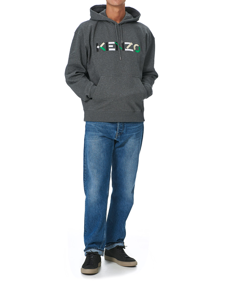 Herre | Gensere | KENZO | Logo Multicolor Oversize Hoodie Grey Heather