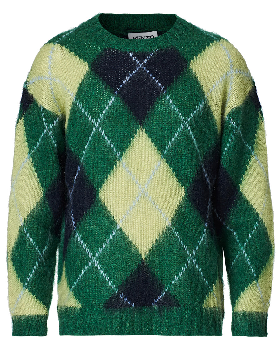 Herre | Gensere | KENZO | Brushed Argyle Sweater Green