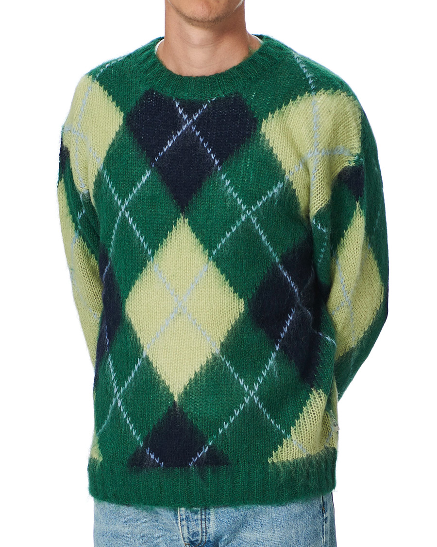 Herre | Gensere | KENZO | Brushed Argyle Sweater Green
