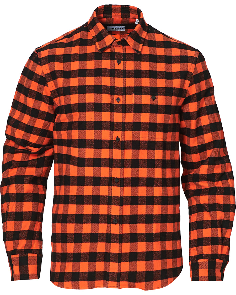 Herre | Skjorter | KENZO | Flannel Shirt Orange Check