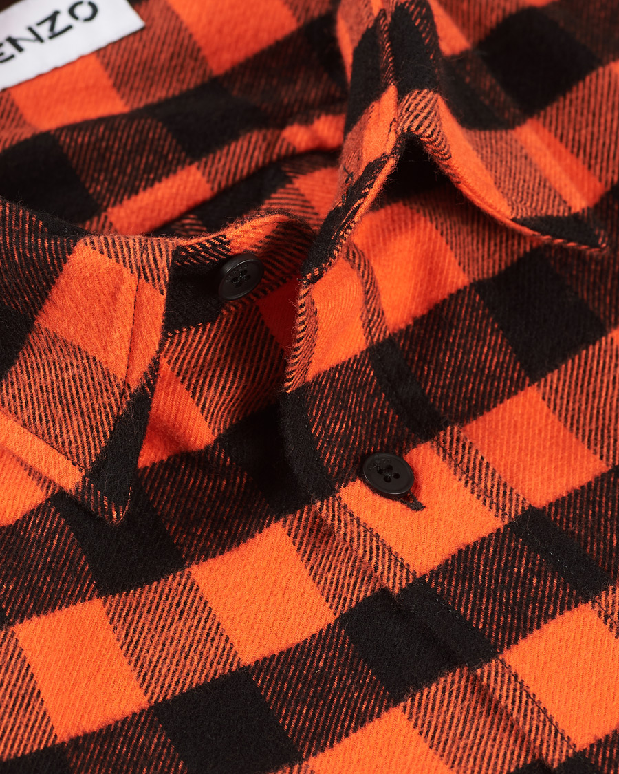Herre | Skjorter | KENZO | Flannel Shirt Orange Check