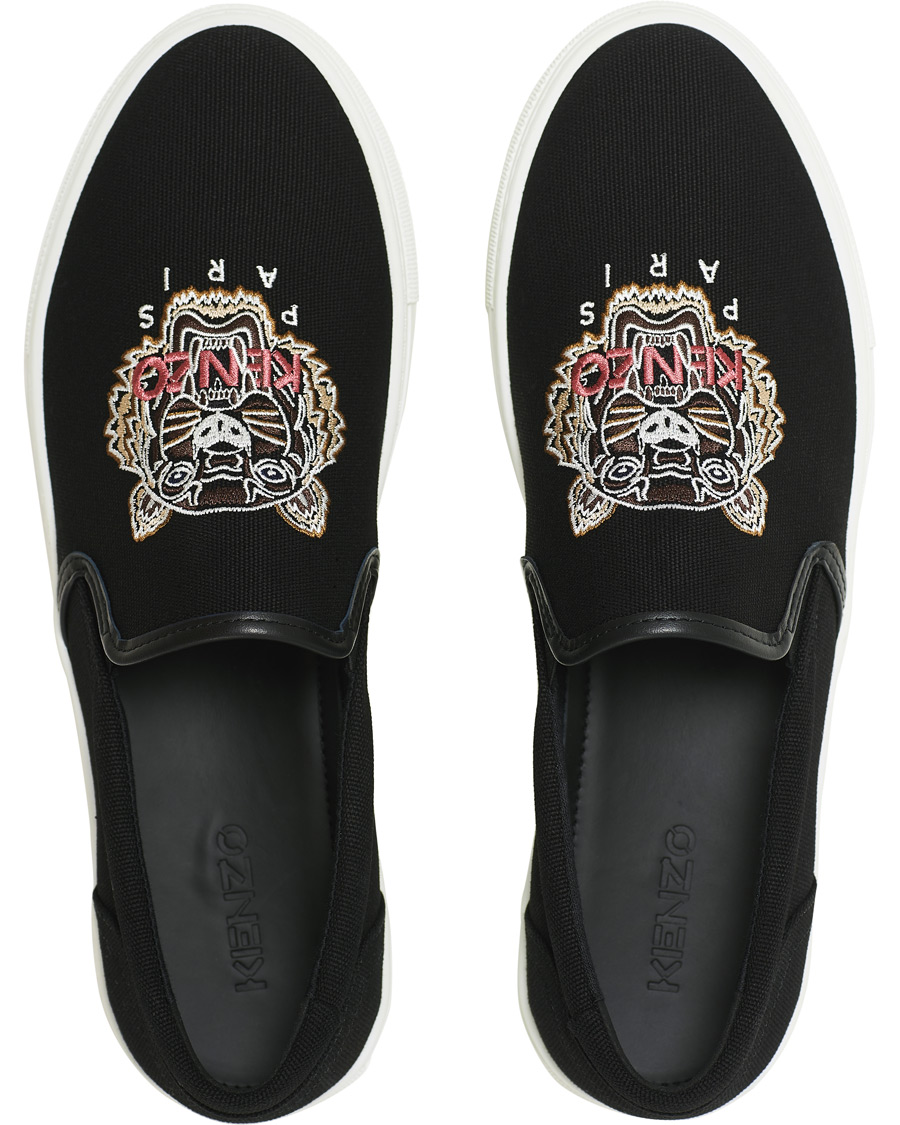 Herre | KENZO Tiger Slip On Sneaker Black | KENZO | Tiger Slip On Sneaker Black