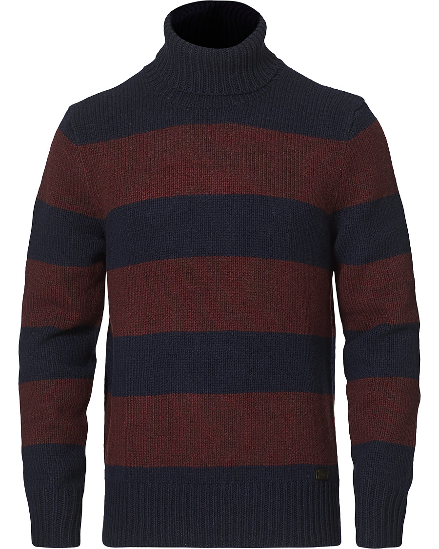 Herre | Gensere | Polo Ralph Lauren | Barstriped Knitted Turtleneck Wine/Navy