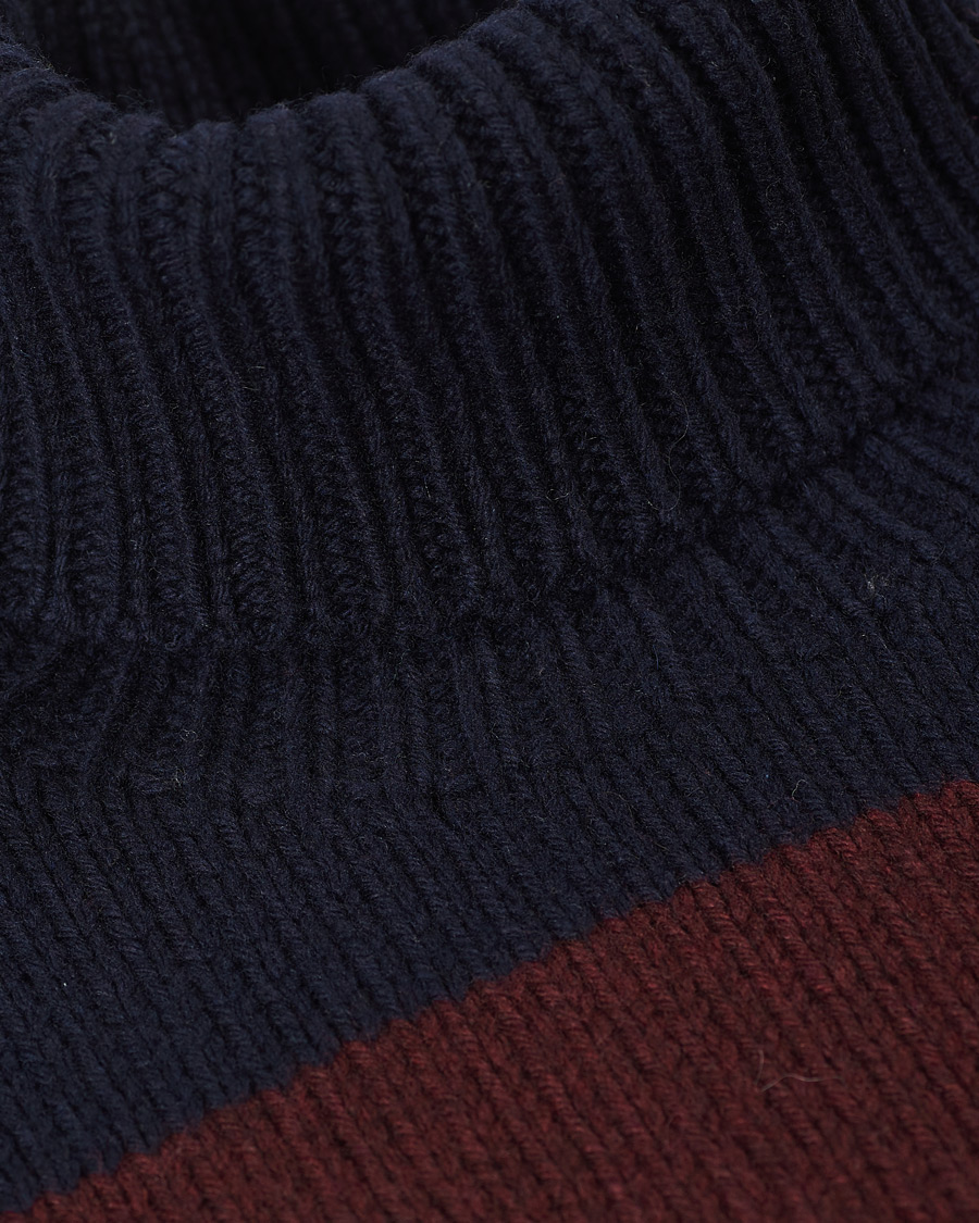 Herre | Gensere | Polo Ralph Lauren | Barstriped Knitted Turtleneck Wine/Navy