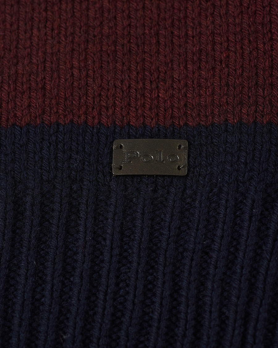 Herre | Gensere | Polo Ralph Lauren | Barstriped Knitted Turtleneck Wine/Navy