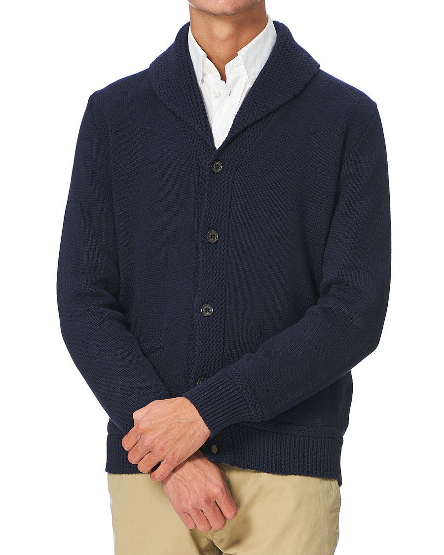 Herre | Gensere | Polo Ralph Lauren | Cotton Knitted Flag Cardigan Hunter Navy