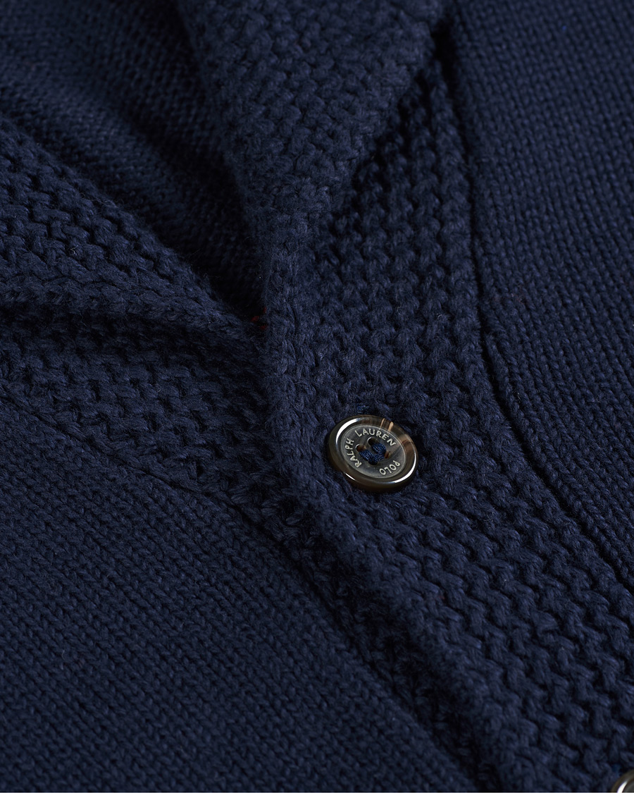 Herre | Gensere | Polo Ralph Lauren | Cotton Knitted Flag Cardigan Hunter Navy