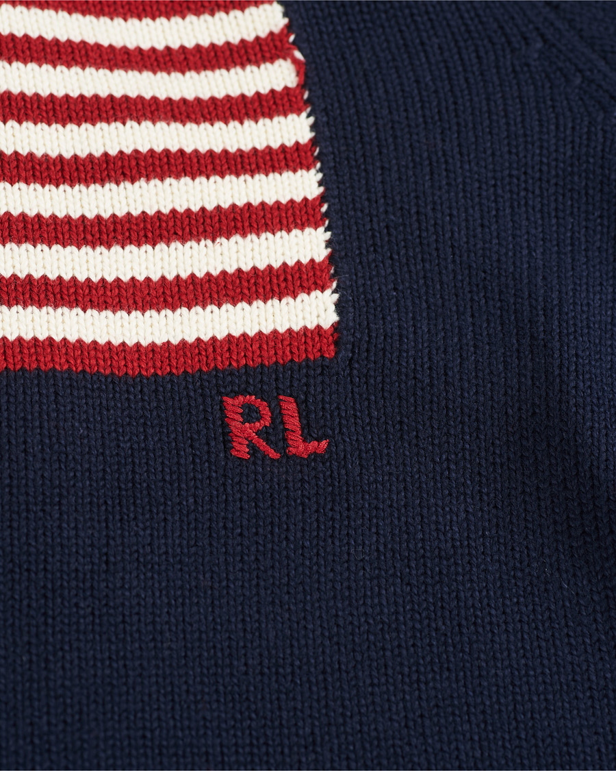 Herre | Gensere | Polo Ralph Lauren | Cotton Knitted Flag Cardigan Hunter Navy