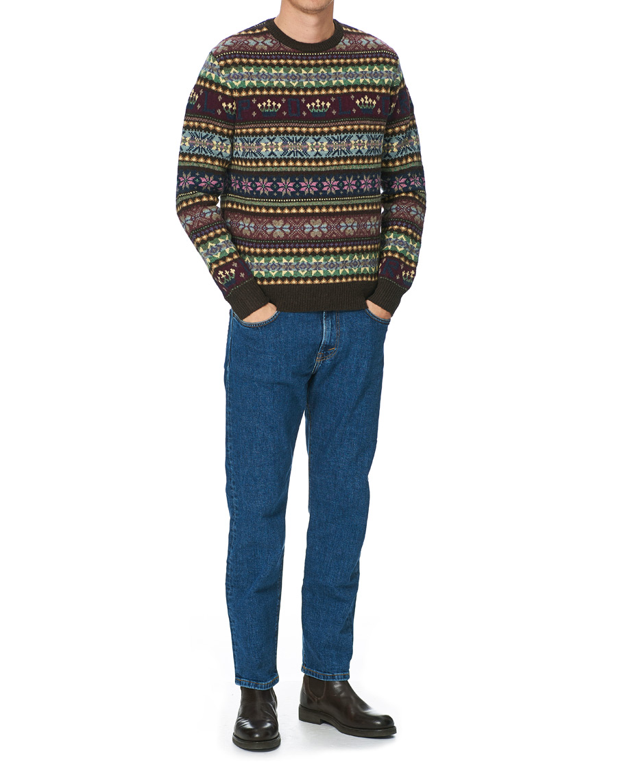 Herre | Gensere | Polo Ralph Lauren | Fairisle Knitted Polo Sweater Dark Brown Multi