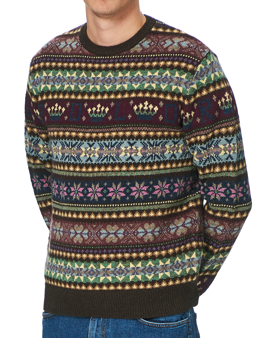 Herre | Gensere | Polo Ralph Lauren | Fairisle Knitted Polo Sweater Dark Brown Multi